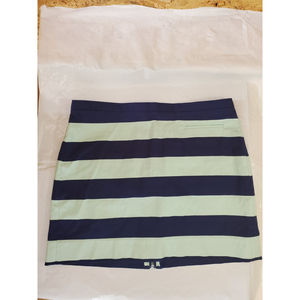 Striped navy and green short skirt GAP size 2 zippered back
